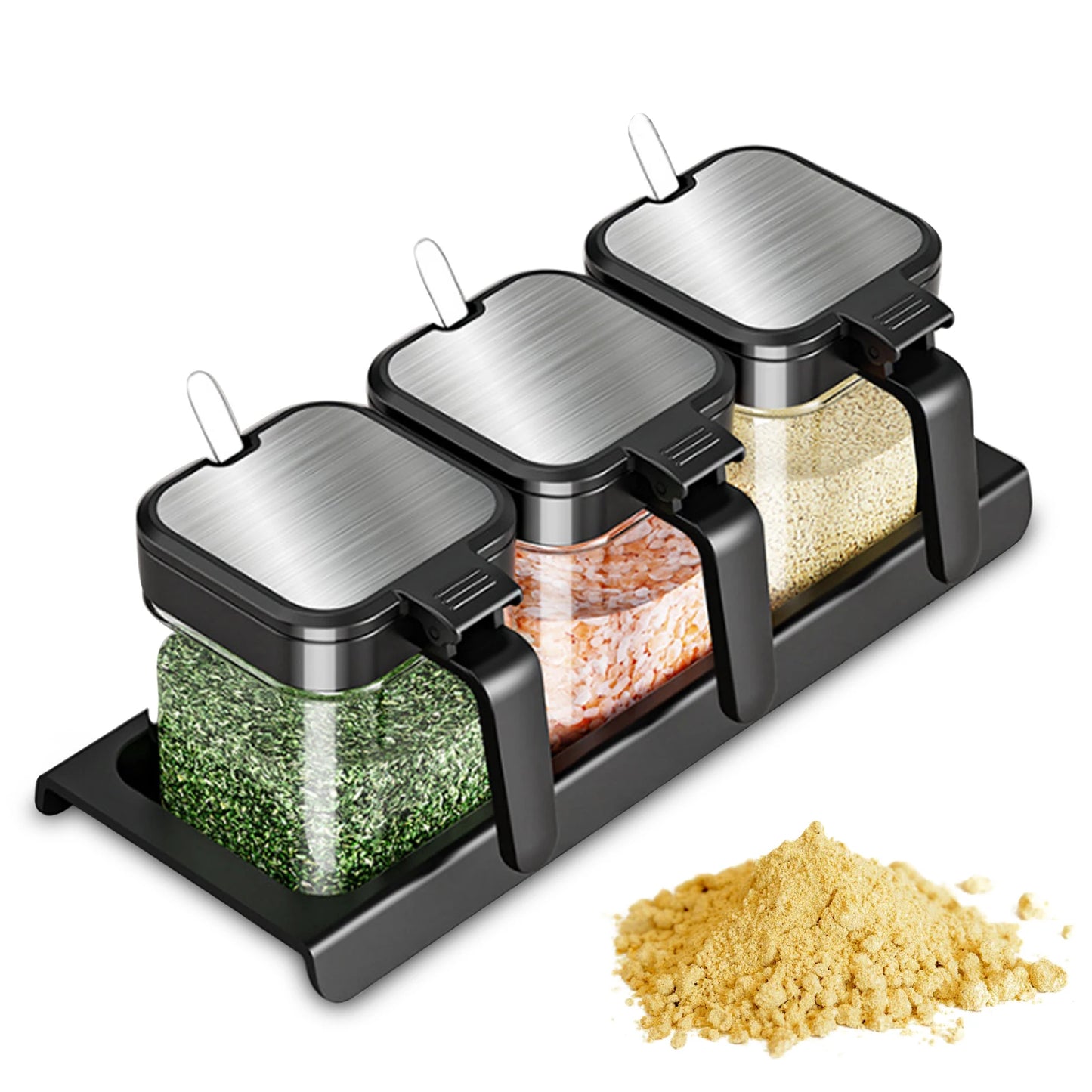 Glass Spice Jars with Lids - 8oz Salt & Sugar Containers