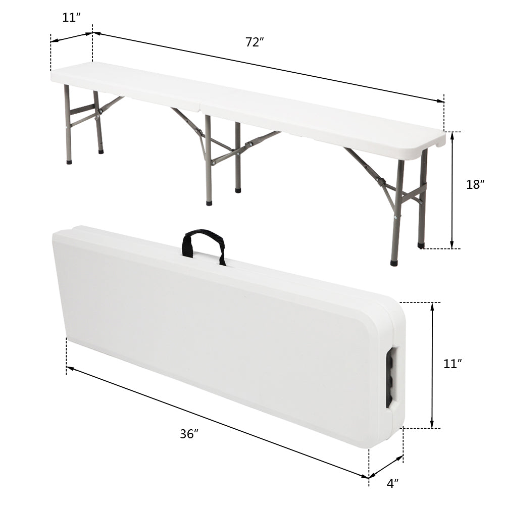 6FT Foldable Outdoor Bench - Durable, Waterproof & Portable