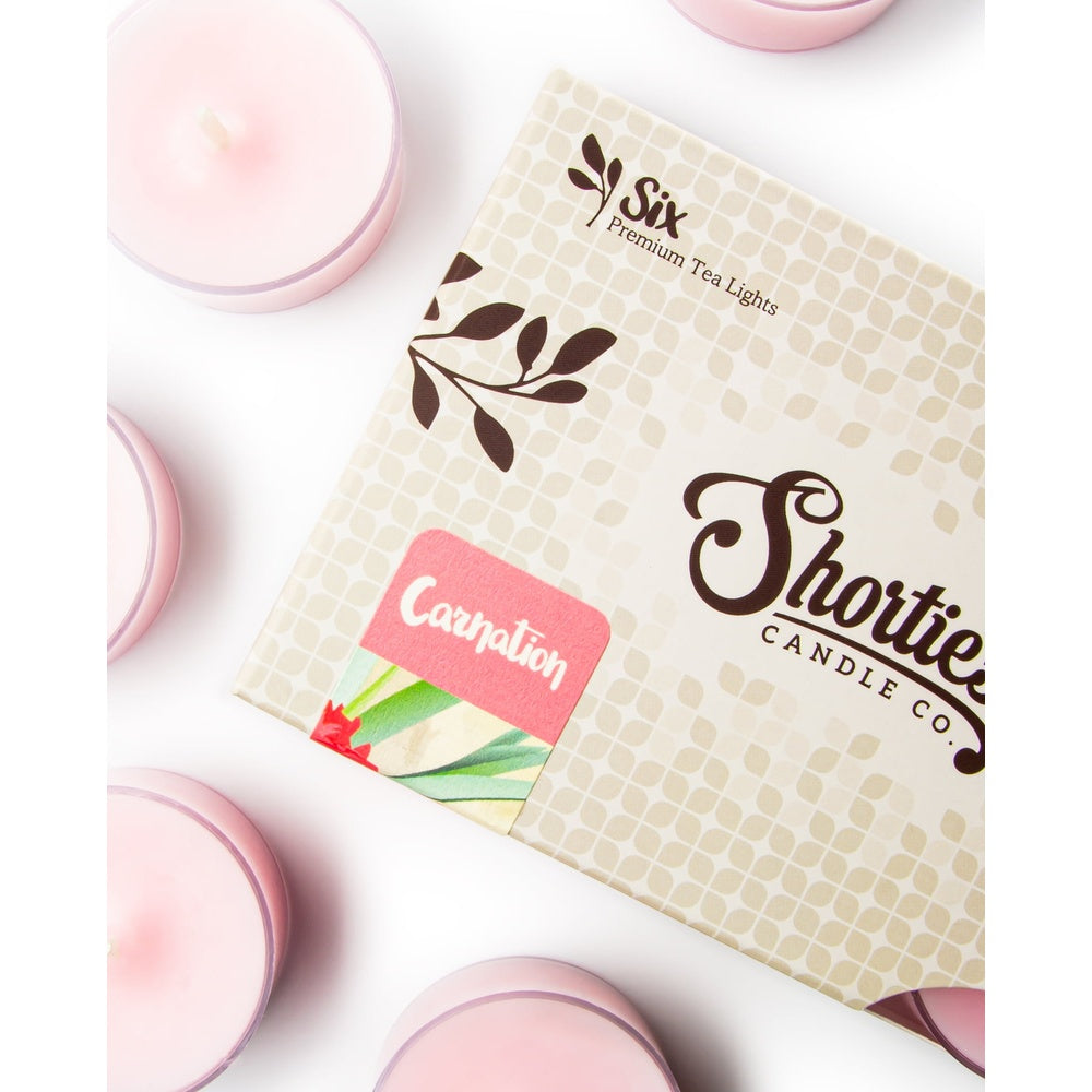 Carnation Scented Tealights - 24 Pack, 5-Hour Burn, Essential Oils