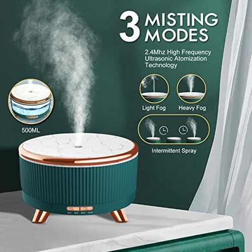Essential Oil Diffuser 500ml - Remote, 7 Colors, Marble Design