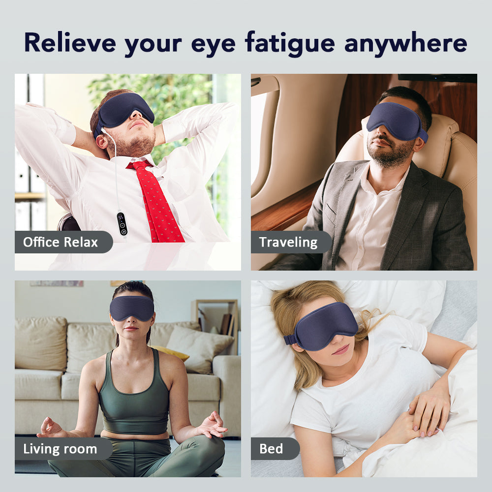 Hot Compress Steam Eye Mask - 3D Massage & Smart Timing