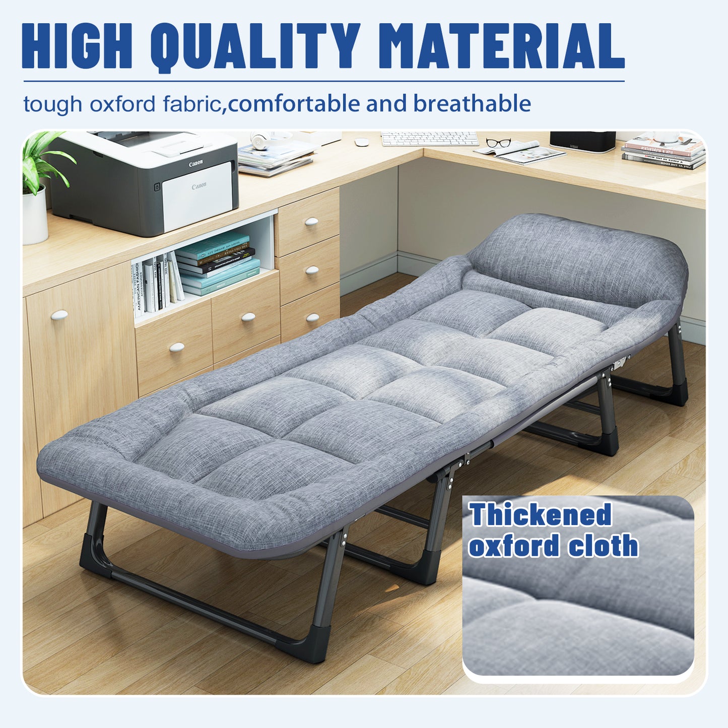 Sleeping Cots for Adults: 6-Position Portable Bed with Mattress