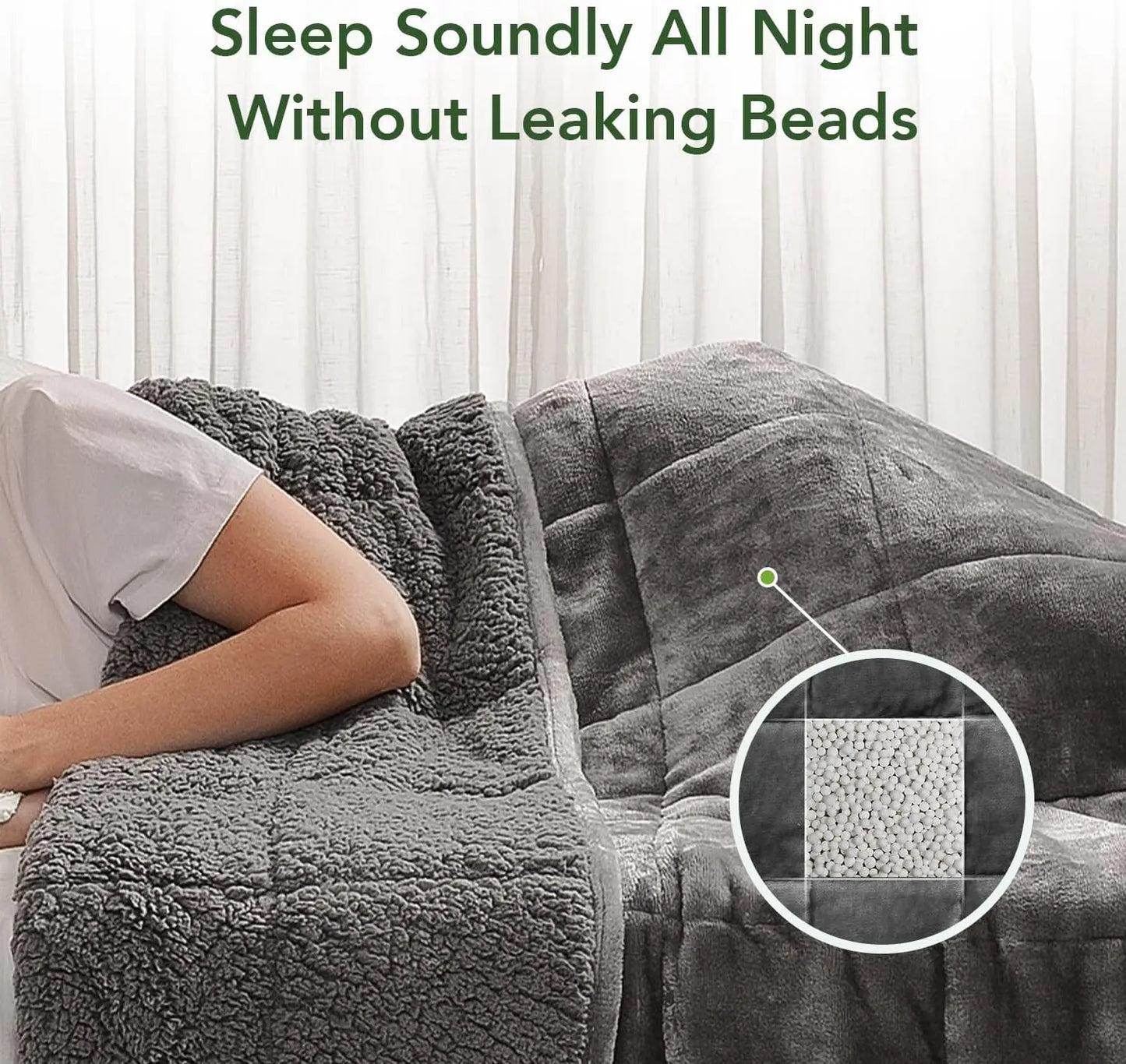 Sherpa Fleece Weighted Blanket - 15 lbs Plush Comfort