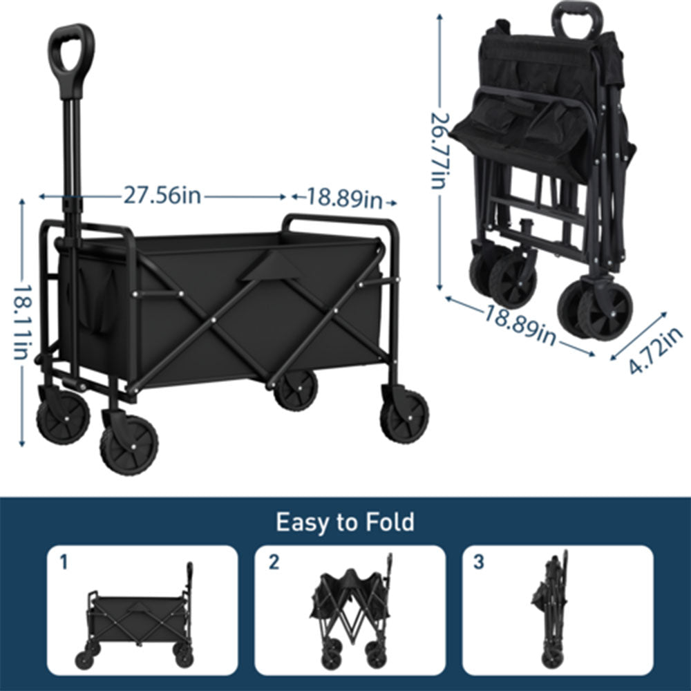 Foldable Garden Wagon Cart: Portable Camping Trolley