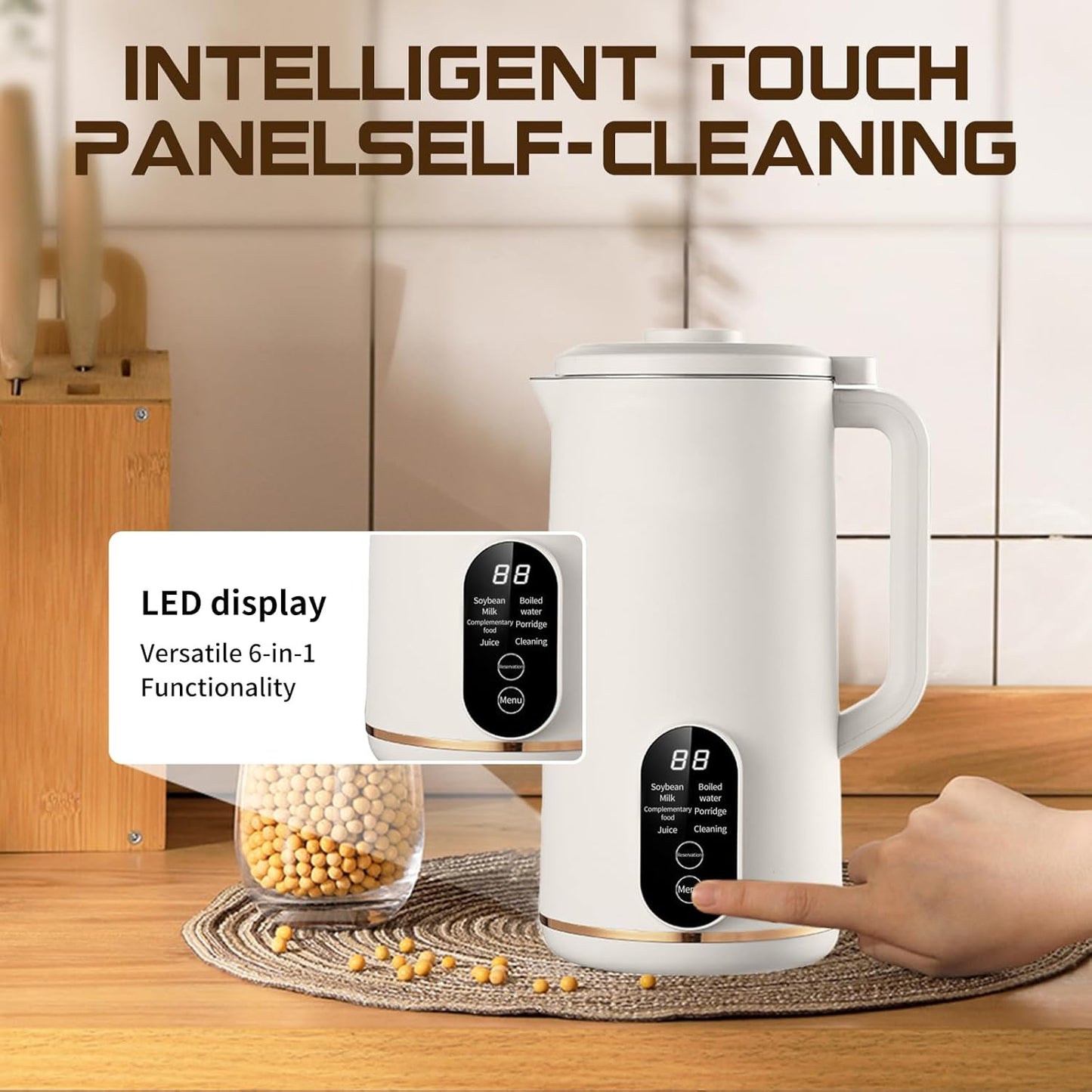 Automatic Nut Milk Maker - 22oz Low Noise Soy Milk Machine