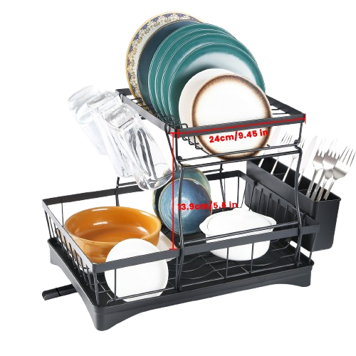 Large 2-Tier Dish Drying Rack for Kitchen Countertops