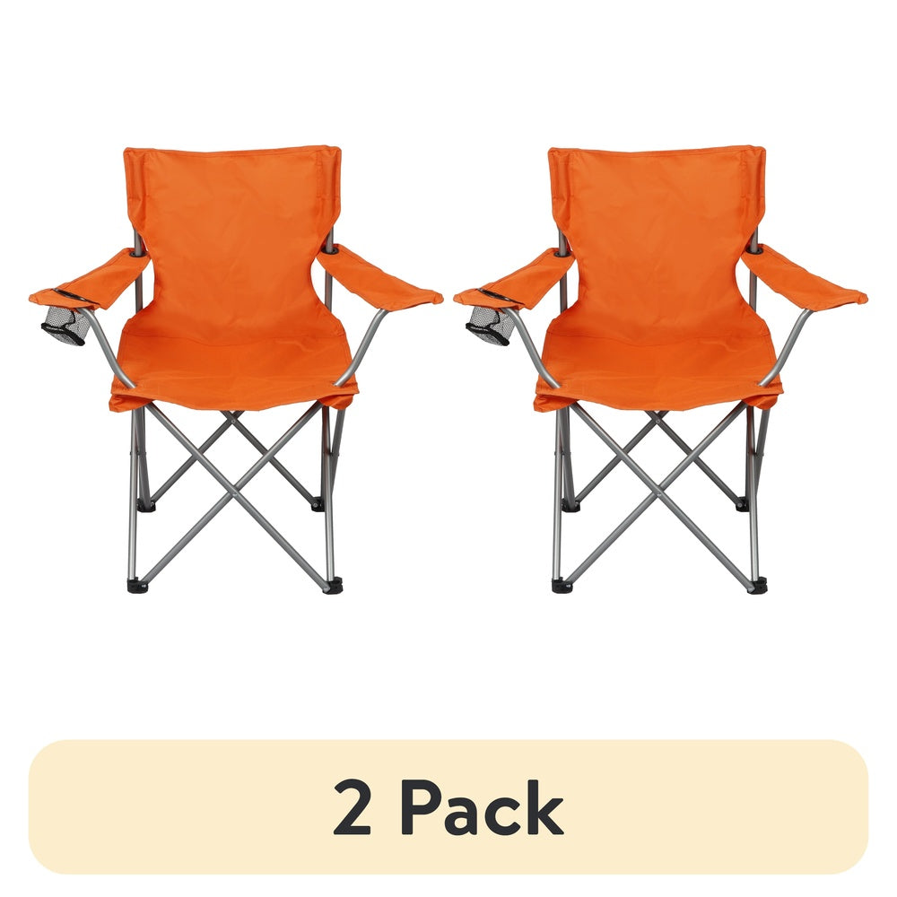 Folding Camp Chairs 2-Pack with Cup Holder - Portable & Durable