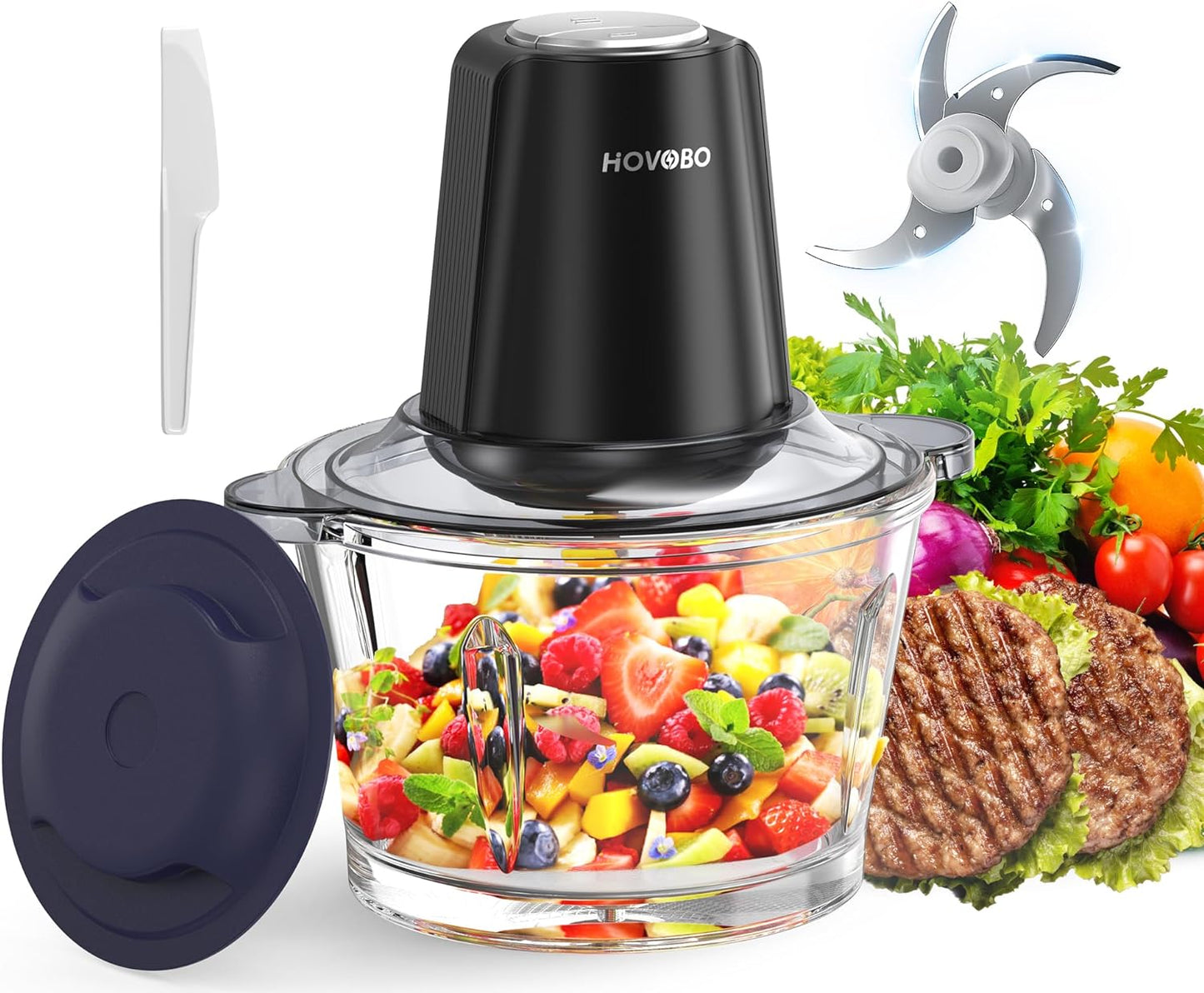 500W Electric Meat Grinder & Food Processor - 2 Speed Chopper