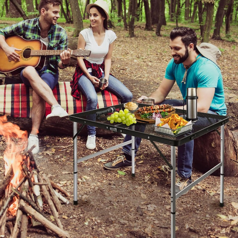 Portable Camping Table: Adjustable, Waterproof, Folding Grill Table