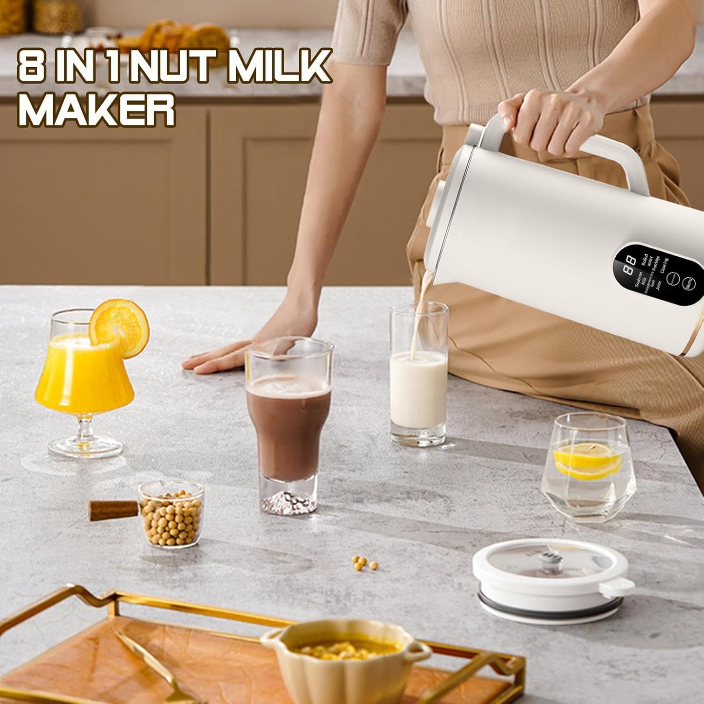 Automatic Nut Milk Maker - 22oz Low Noise Soy Milk Machine