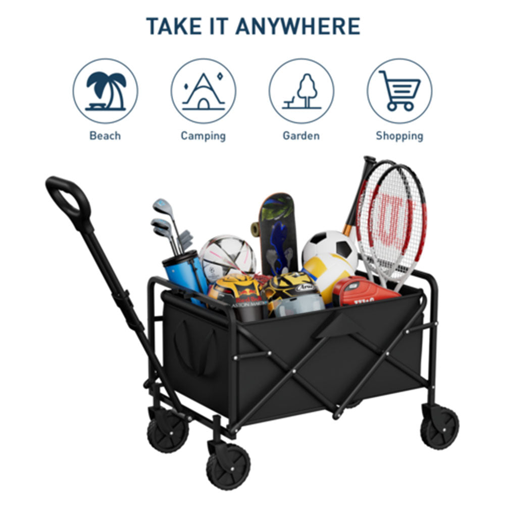 Foldable Garden Wagon Cart: Portable Camping Trolley