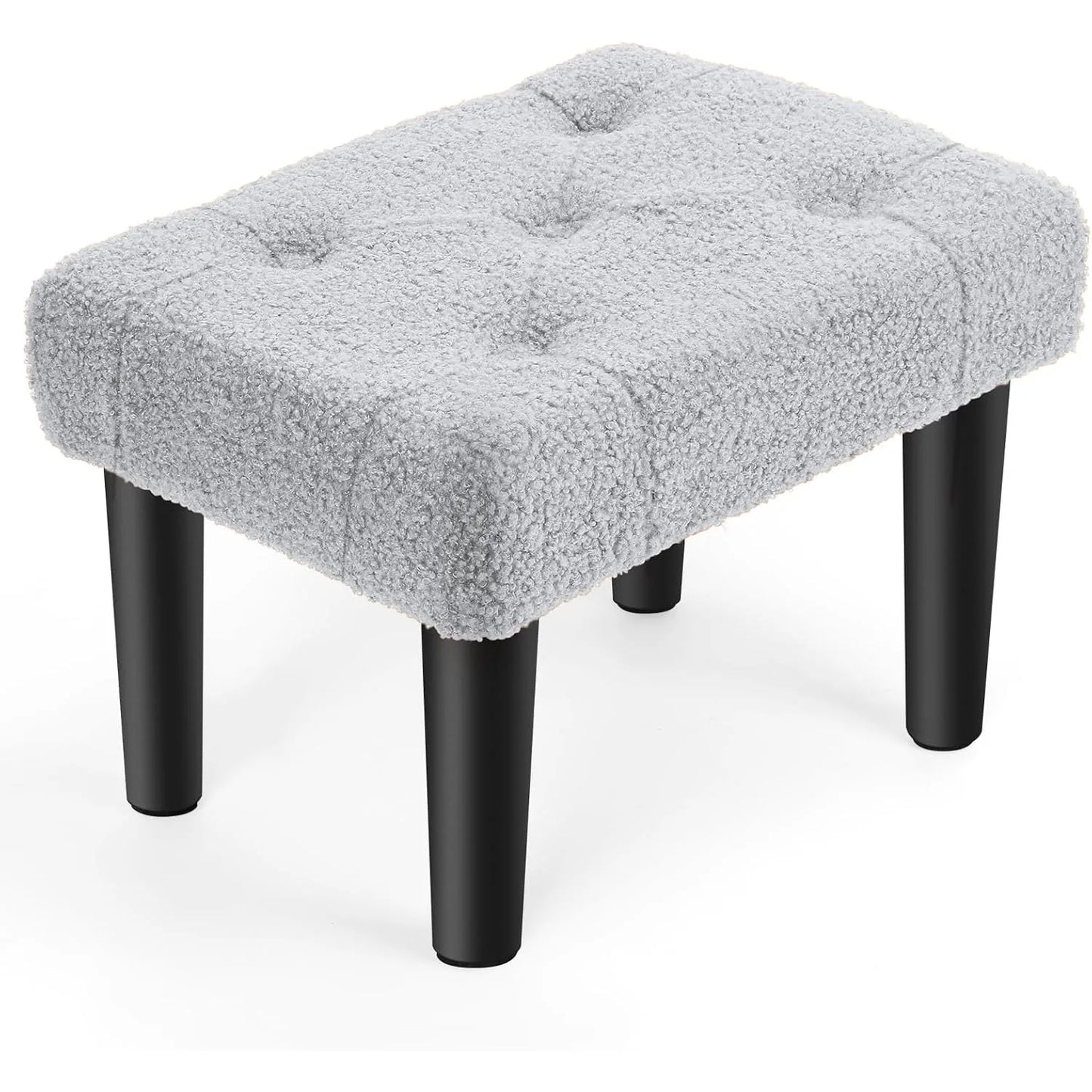 Teddy Velvet Ottoman Foot Rest - Grey, Office & Home Use