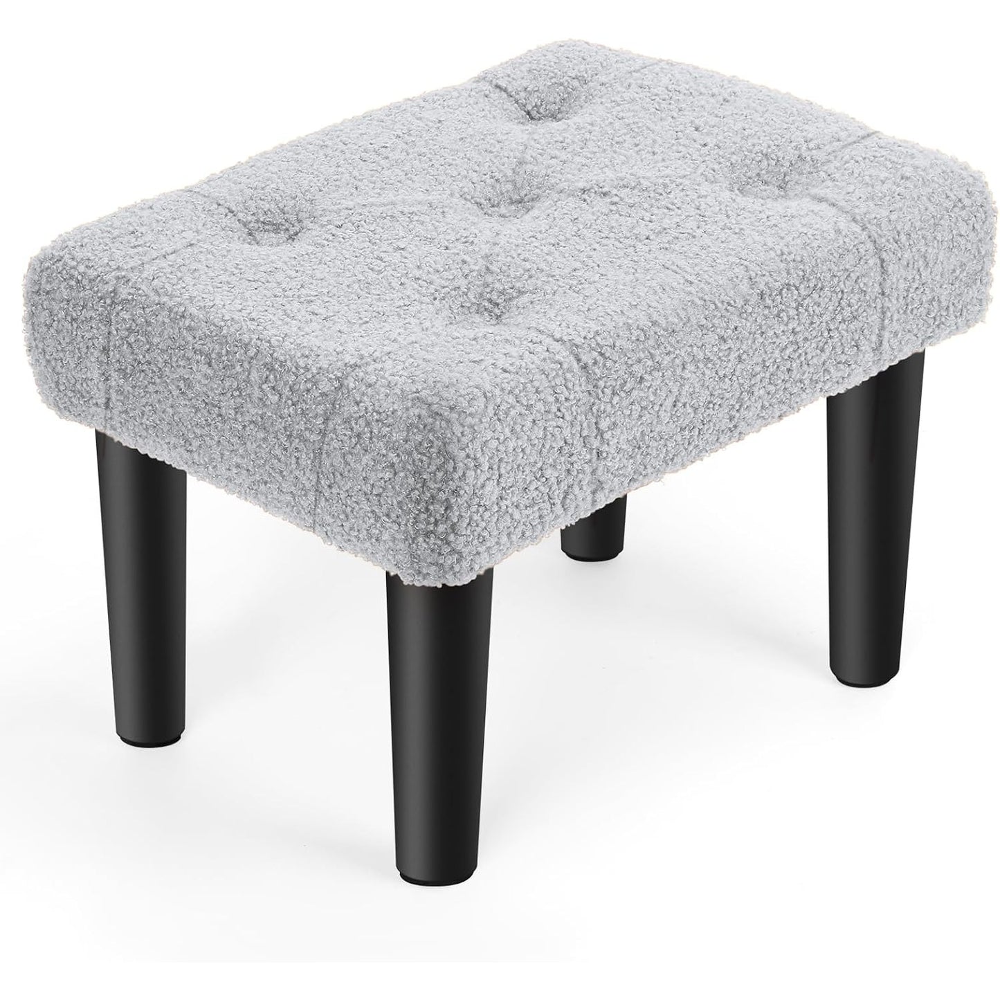 Teddy Velvet Ottoman Foot Rest - Grey, Office & Home Use