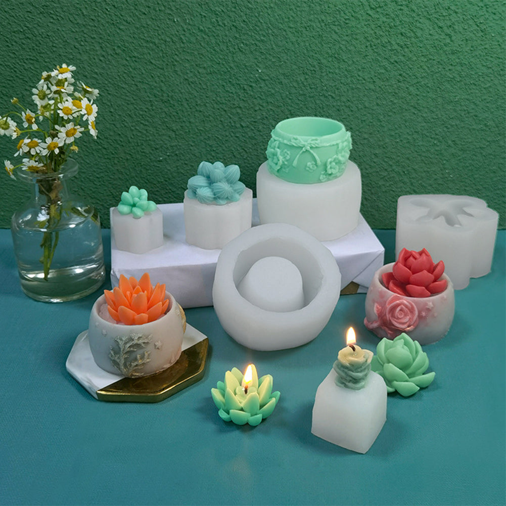 DIY Craft Molds - 9PCS Aromatherapy Candle & Soap Silicone Set