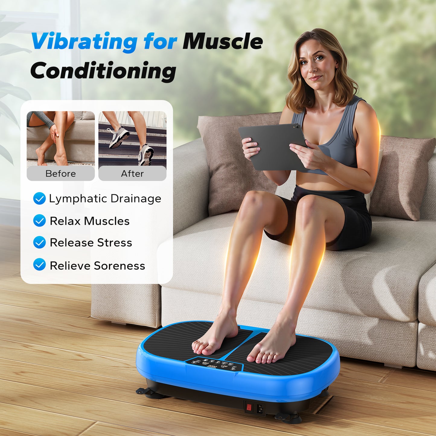 EMS Vibration Plate for Lymphatic Drainage & Pain Relief