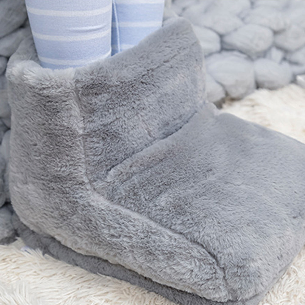 Electric Foot Warmer USB Heated Plush Slippers - Cozy & Washable