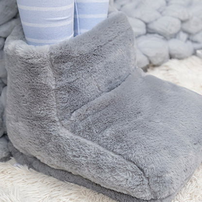 Electric Foot Warmer USB Heated Plush Slippers - Cozy & Washable