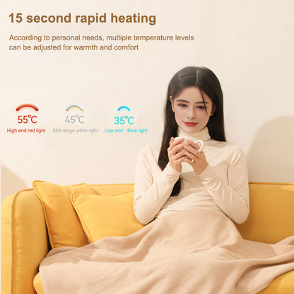 USB Heated Blanket Shawl - 3-Level Warmth, Portable Comfort