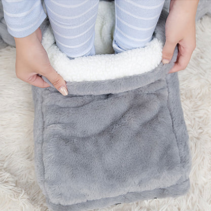Electric Foot Warmer USB Heated Plush Slippers - Cozy & Washable