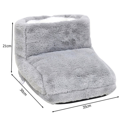 Electric Foot Warmer USB Heated Plush Slippers - Cozy & Washable