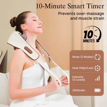 Neck & Shoulder Massager: Cordless Heat for Deep Pain Relief