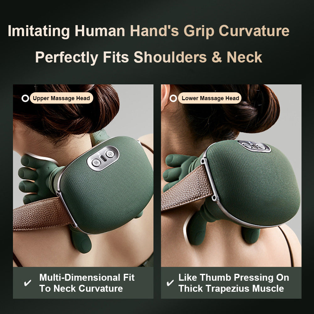 4D Shiatsu Neck Massager with Heat - Cordless & Portable