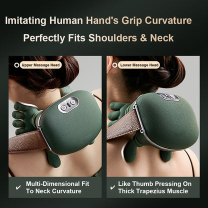 4D Shiatsu Neck Massager with Heat - Cordless & Portable