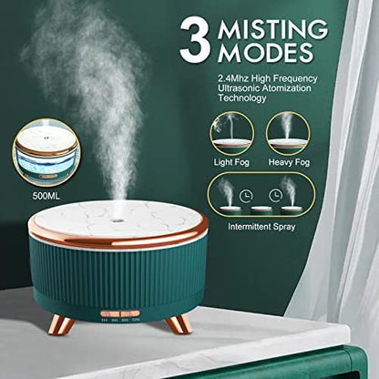 Essential Oil Diffuser 500ml - Remote, 7 Colors, Marble Design