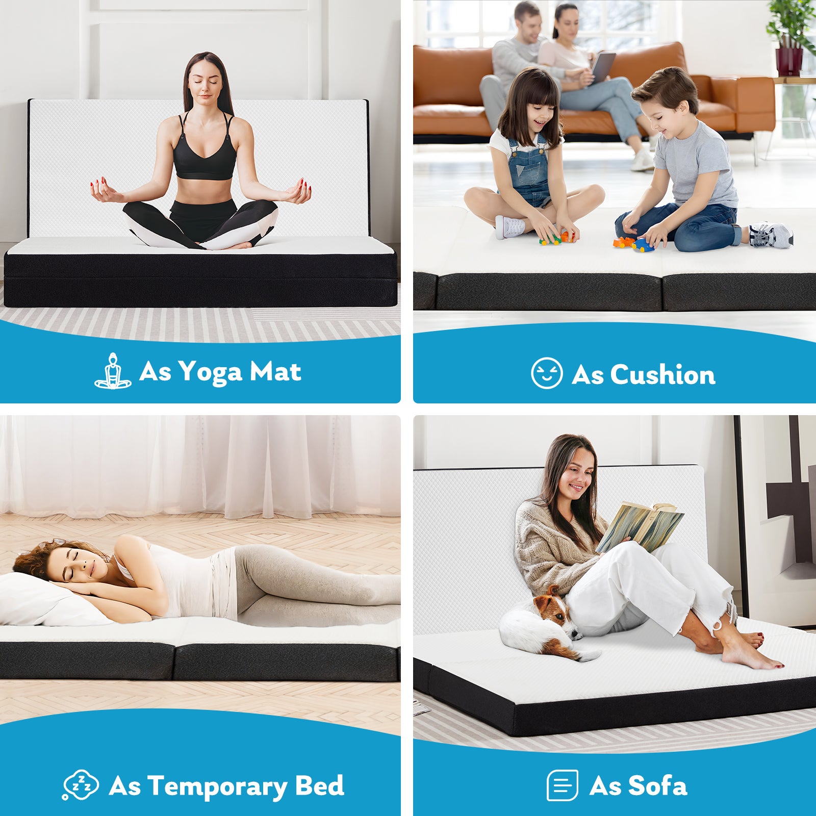 Memory Foam Travel Mattress - Portable, Foldable, CertiPUR-US