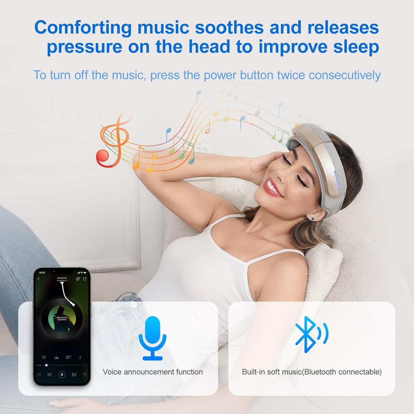 Portable Electric Head Massager - 5 Modes, Heat & Bluetooth