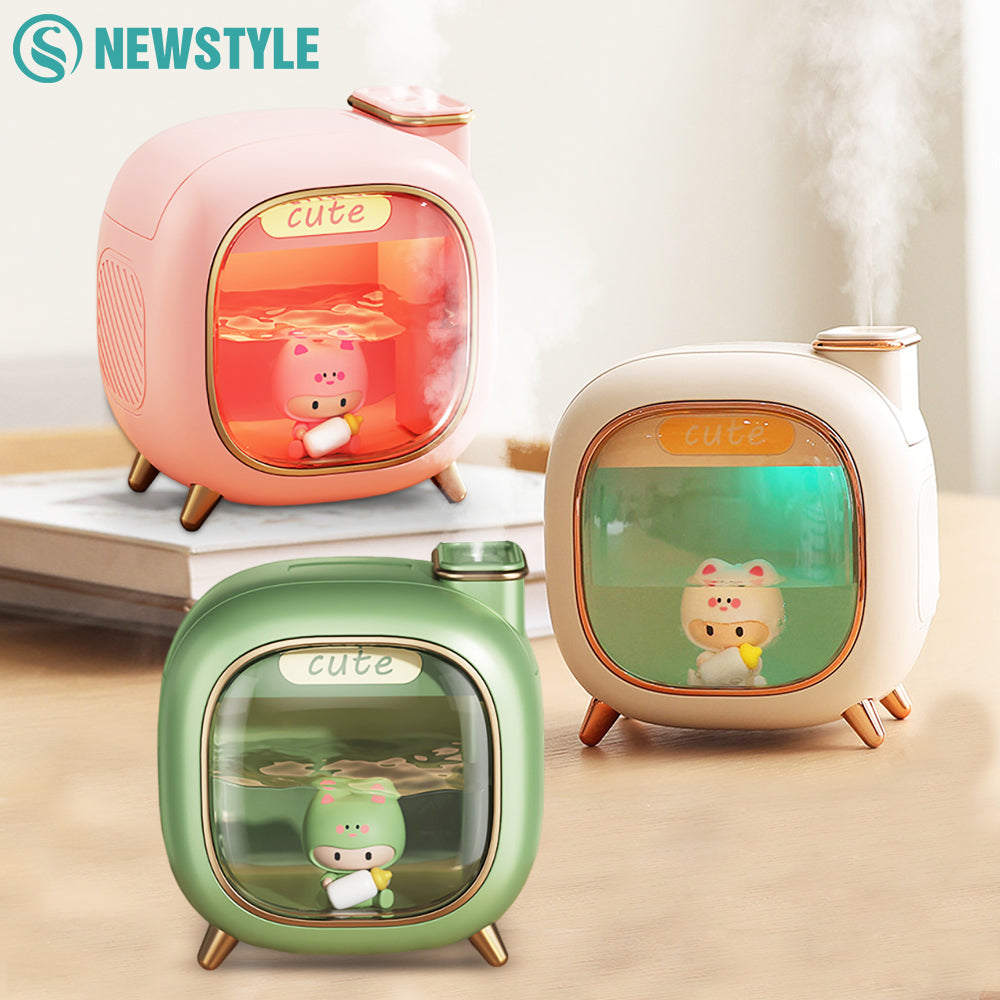 Ultrasonic Humidifier 500ML - Dual Spray & Colorful Lights