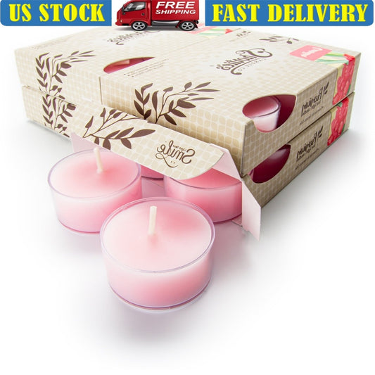 Carnation Scented Tealights - 24 Pack, 5-Hour Burn, Essential Oils