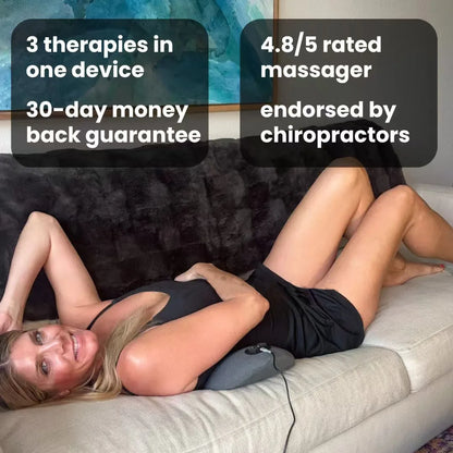 Back Massager 3-in-1: Shiatsu, Heat & Vibration Relief
