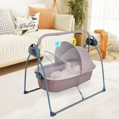 Auto Rocking Baby Cradle: 5-Speed Electric Swing Bed