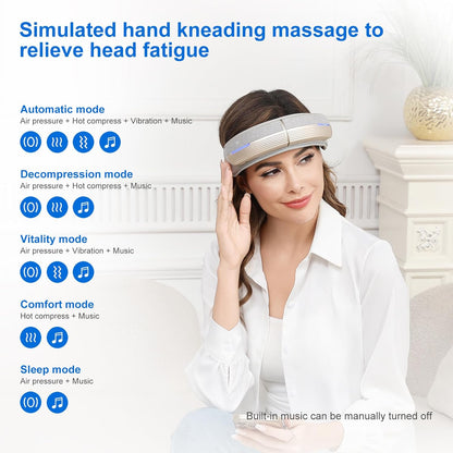 Portable Electric Head Massager - 5 Modes, Heat & Bluetooth