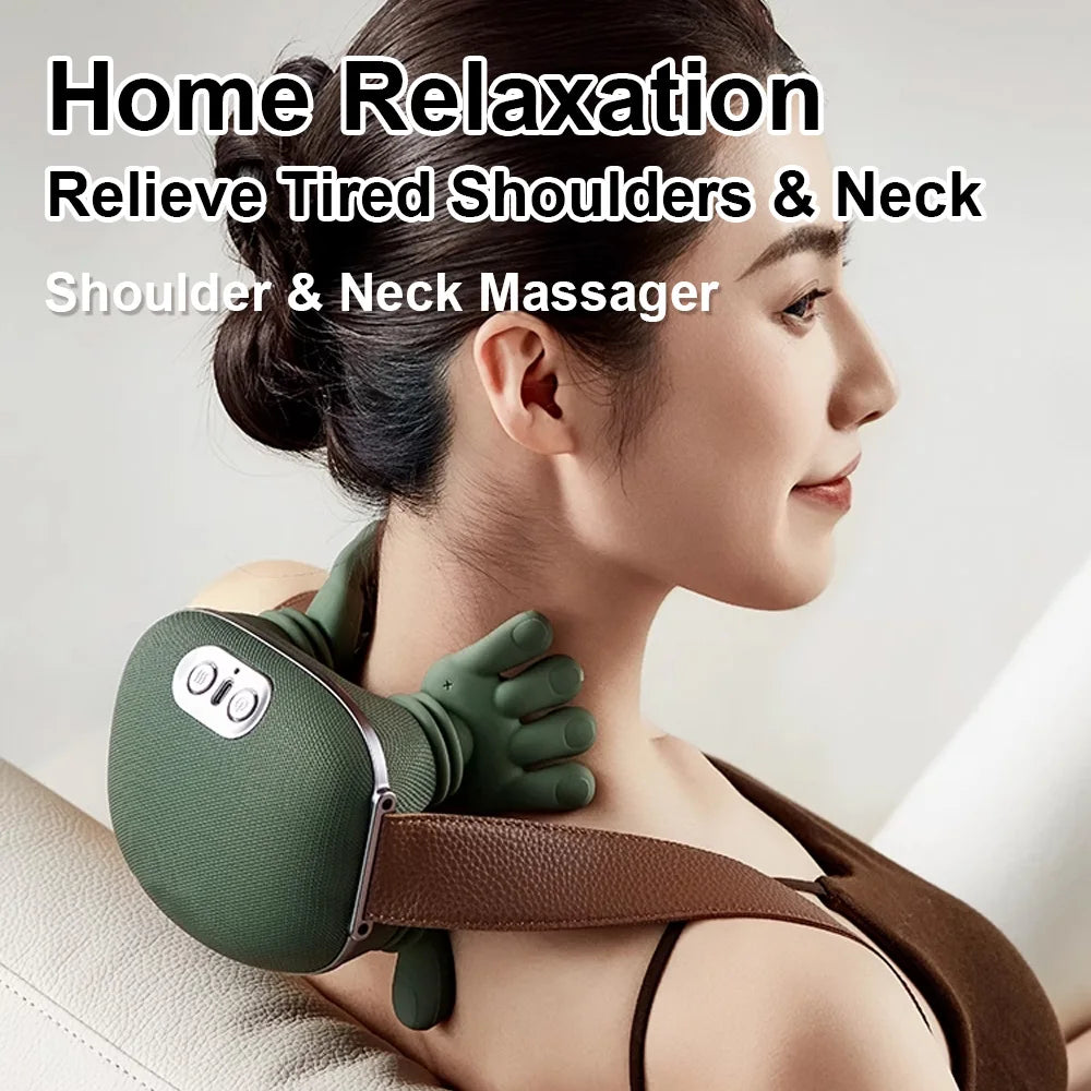 4D Shiatsu Neck Massager with Heat - Cordless & Portable