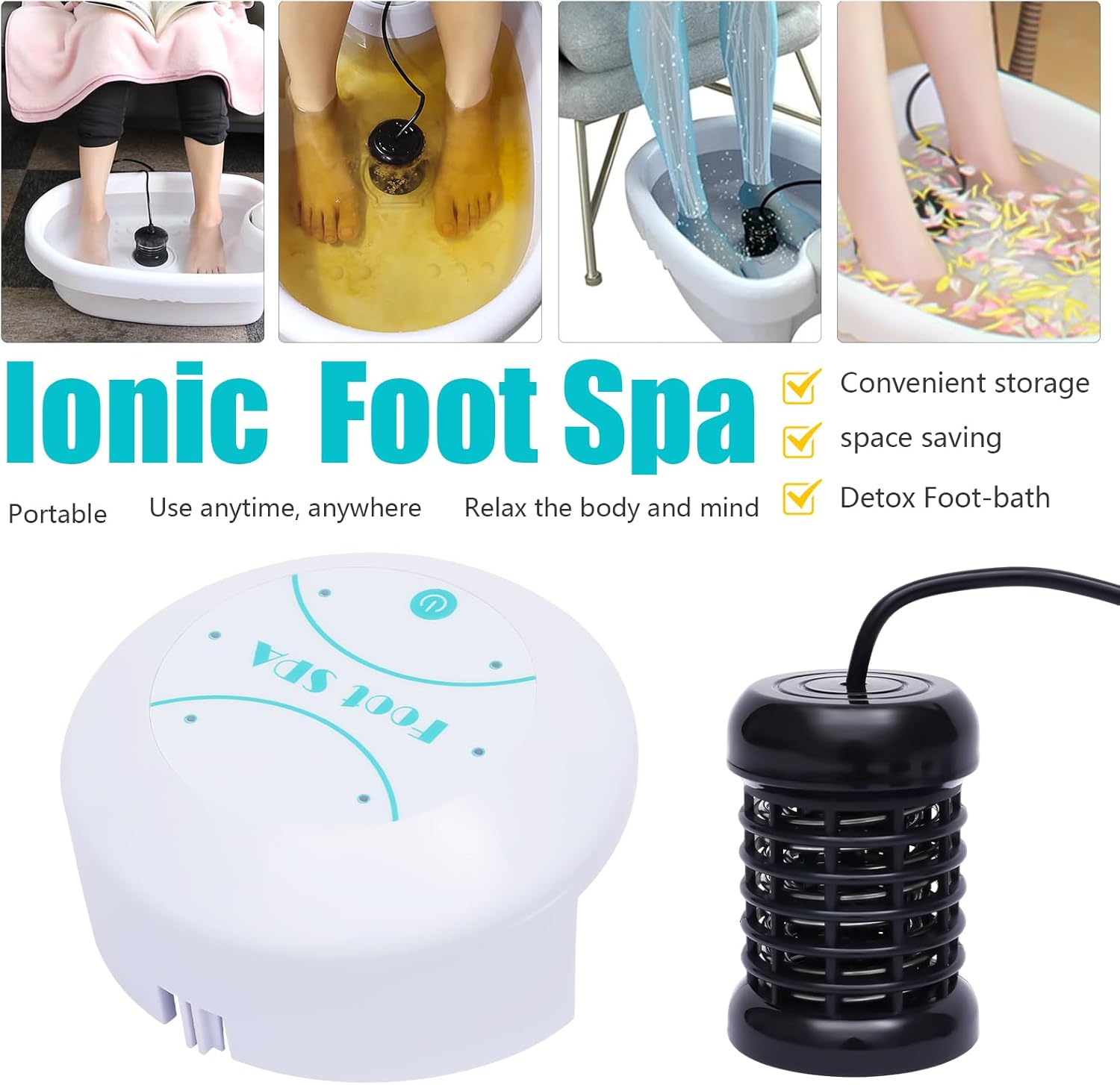 Ionic Detox Foot Bath Machine - Portable Home Spa Kit
