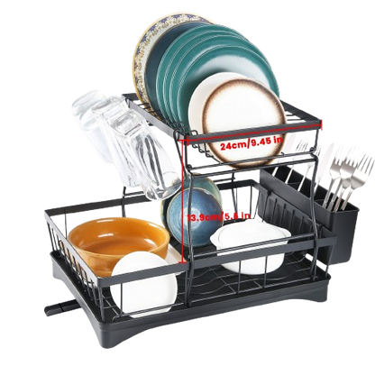 Large 2-Tier Dish Drying Rack for Kitchen Countertops