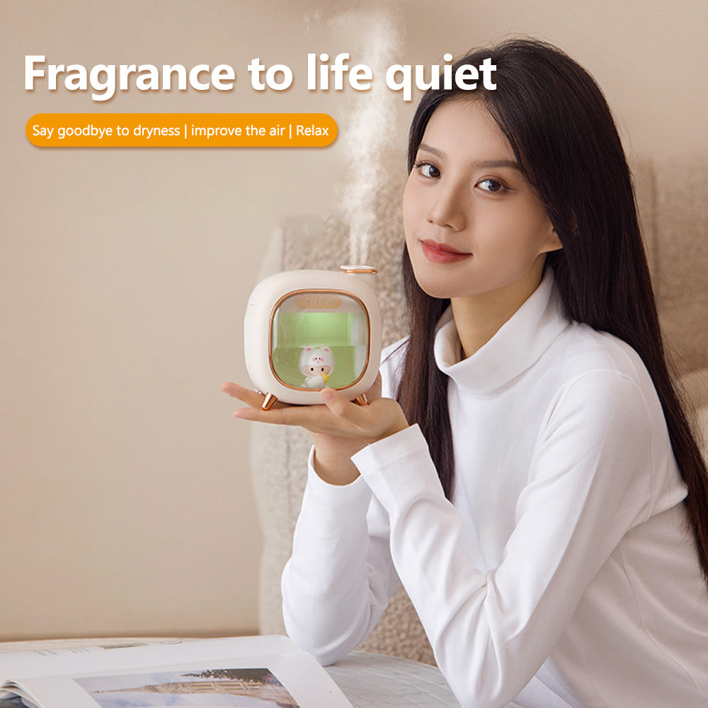 Ultrasonic Humidifier 500ML - Dual Spray & Colorful Lights