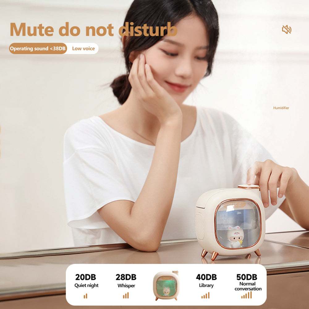 Ultrasonic Humidifier 500ML - Dual Spray & Colorful Lights