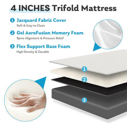Memory Foam Travel Mattress - Portable, Foldable, CertiPUR-US