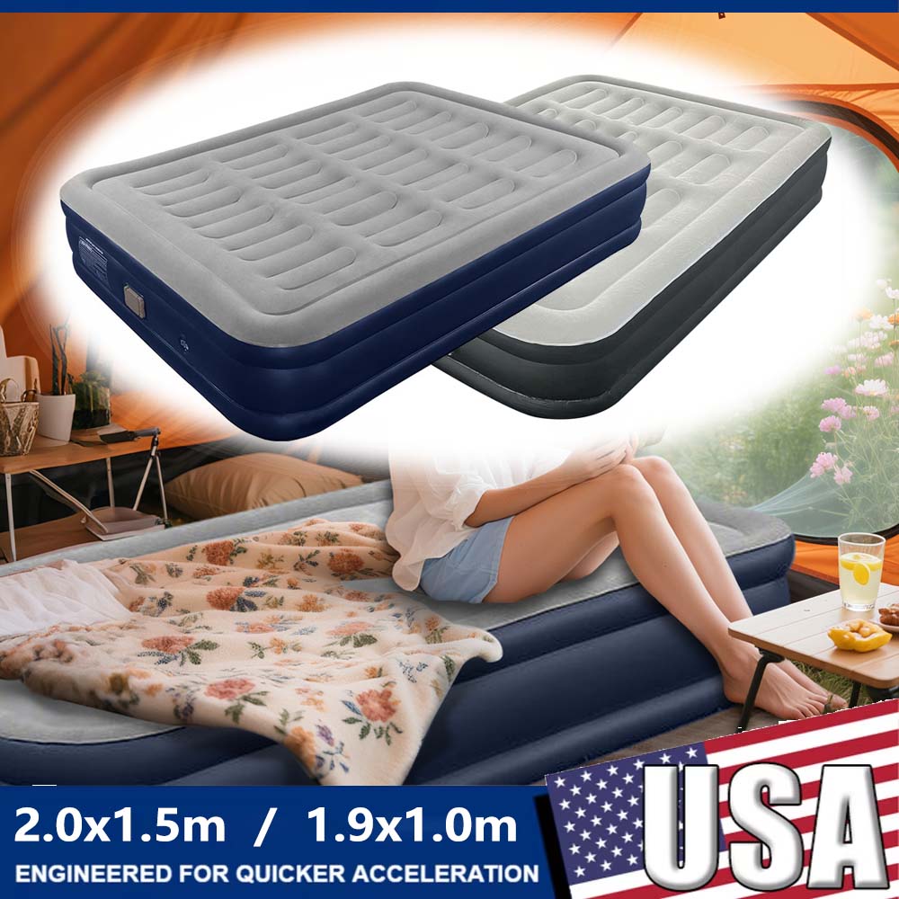 PVC Inflatable Mattress with Built-In Pump - 1-2 Person