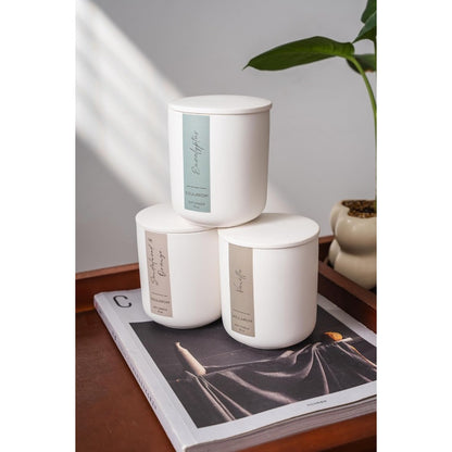 Vanilla Soy Wax Candle - 10oz Aromatherapy with Crackling Wood