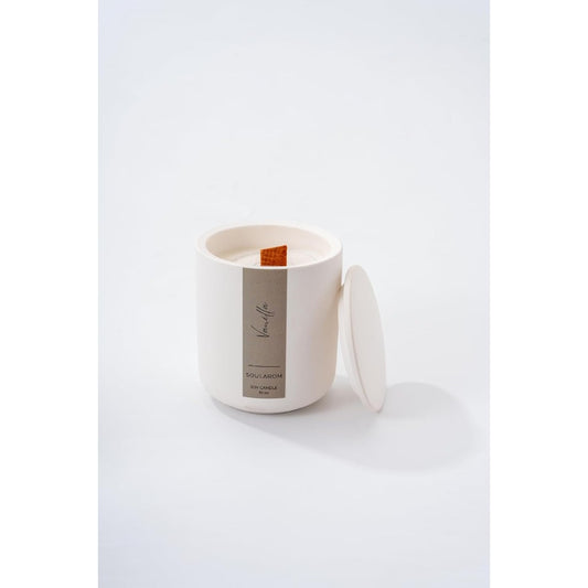 Vanilla Soy Wax Candle - 10oz Aromatherapy with Crackling Wood