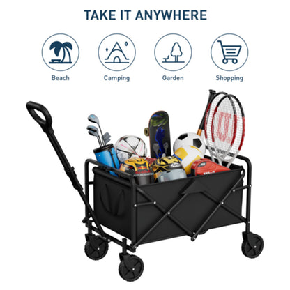 Foldable Garden Wagon Cart: Portable Camping Trolley