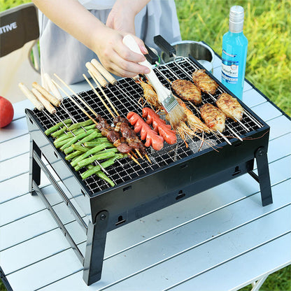 Portable BBQ Charcoal Grill - Stainless Steel Mini Kit