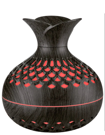Wood Grain Flower Humidifier - USB Aromatherapy Diffuser
