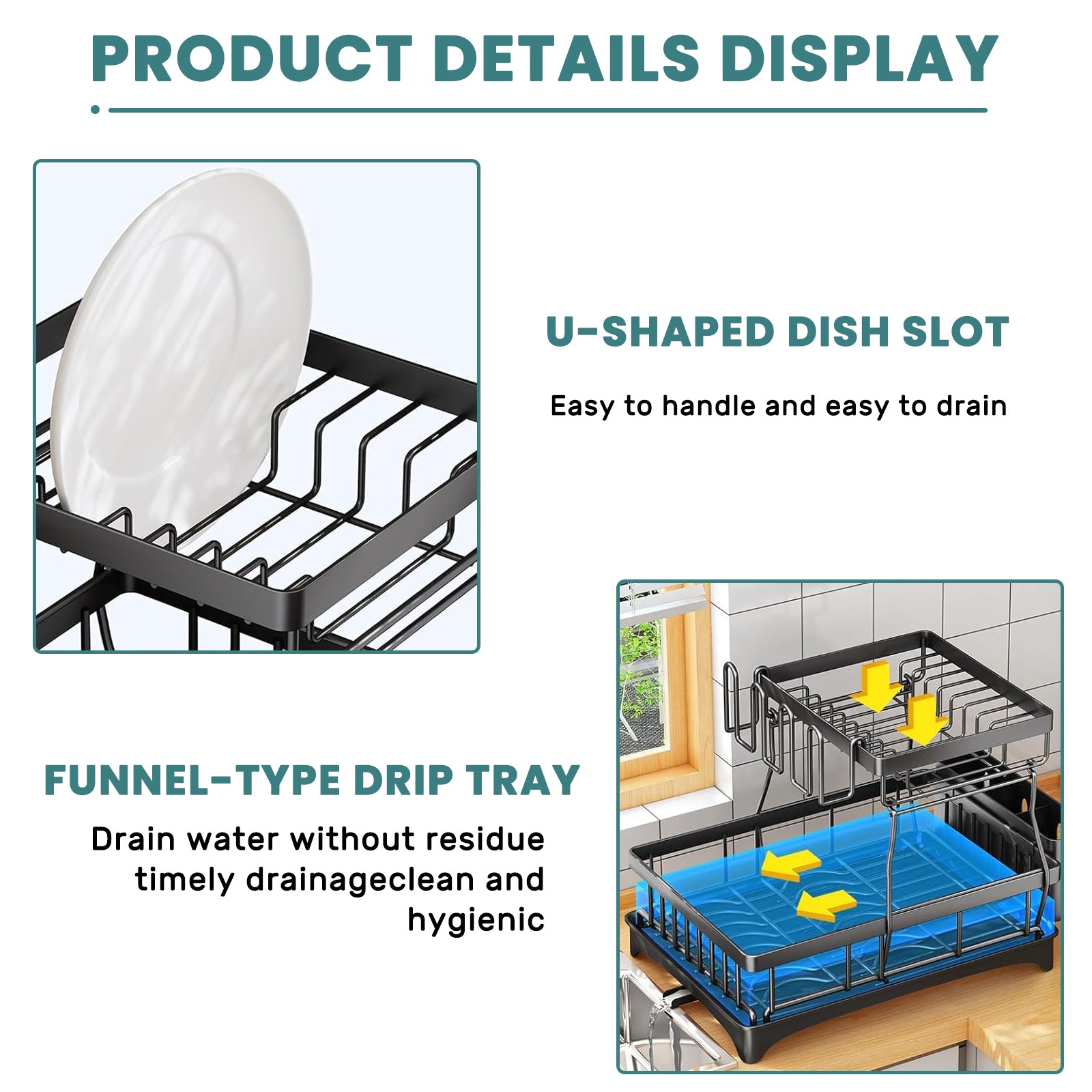 Large 2-Tier Dish Drying Rack for Kitchen Countertops
