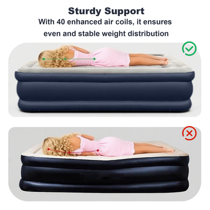 PVC Inflatable Mattress with Built-In Pump - 1-2 Person