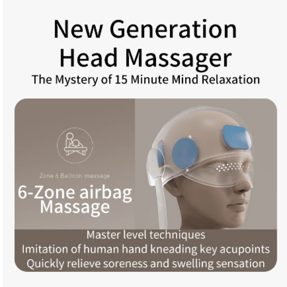 Electric Head Massager with Heat & Airbag Compression